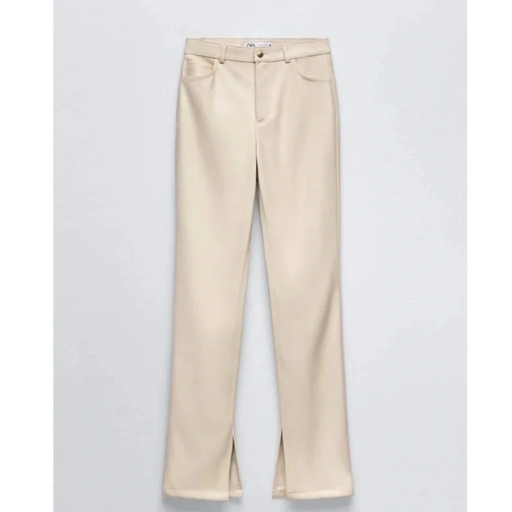 NWT Zara High Rise Faux Leather Split Ankle Bloggers Favorite Pants - Picture 8 of 9